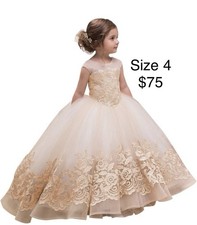 Flower Girl Dress Ivory Lace Bold Dream Princess Wedding Attire
