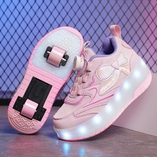 Roller skates girl 2 wheels sneakers kid children light up sport skating shoes