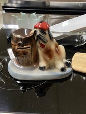 "Hungover" St. Bernard Dog & Whiskey Barrel Coin Bank / Dresser