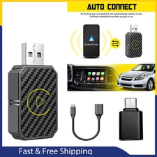 Wireless Carplay Auto Android 2 in Adapter 1 Wireless Plug&Play Mini Type-C USB