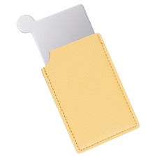Small Pocket Mirror Travel Mirror Stainless Steel Yellow 2.5 x 3.66 Inch