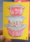 ACEO Original Acrylic Marker Vintage Pyrex Pink Gooseberry Pattern Painting