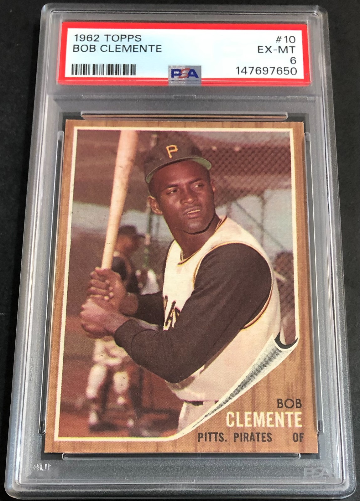 1962 Topps Bob (Roberto) Clemente #10 PSA 6 EX-MT! Nicely CENTERED FRONT & BACK! view 3
