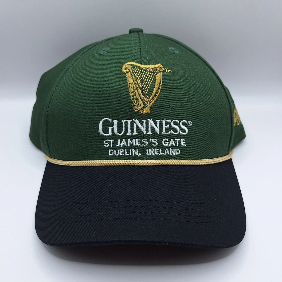 Guinness Estd 1759  Green Embroidered Heart Shape Logo Strap-on Hat Cap Guinness Harp Logo 1759 Dark Green Hat - WearYourBeer main image 4