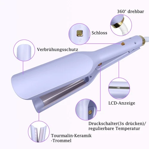 Welleneisen Lockenstab Locken für Haare 32mm Meerjungfrau Welleneisen 2 Farben - Bild 7 von 13
