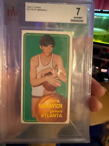 1970 TOPPS BASKETBALL PETE MARAVICH TALL BOY CARD ATLANTA HAWKS #123 PSA 6 PSA