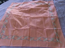 Vintage nylon scarf soft peach/orange colors 25" square