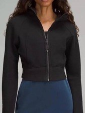 Lululemon Scuba FZ Cropped Hoodie Black SZ 6 RETAIL 118 Good lulubag