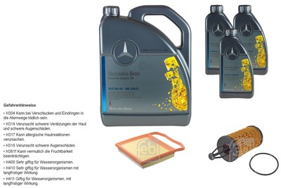 FEBI BILSTEIN Inspektionspaket 8L MB 229.5 5W40 für Mercedes-Benz C-Klasse