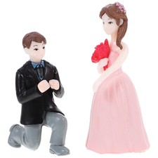 Bambola da sposa ornamenti sposa bambino minifigure coppia torte bambole topper