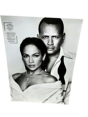 2017 Jennifer Lopez Alex Rodriguez Magazine Photo Vanity Fair Black White