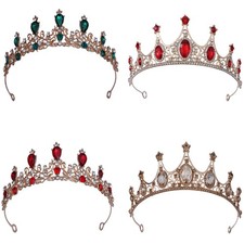 Elegant European Bridal Tiara Baroque Wedding Crown with Crystal Accents