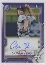 2021 Bowman Chrome Prospects Purple Refractor 212/250 Hyun-il Choi Auto 15tx