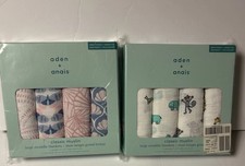 aden  anais Classic Swaddle Baby Blanket, 100 Cotton Muslin, Large Two Pack