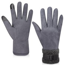 Gloves For Women Cold Weather,Touchscreen Winter Gloves for Women Fleece Grey