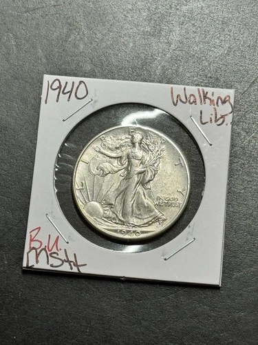 1940 P Walking Liberty Silver Half Dollar BU Uncirculated MS+ US 50c Coin (18350