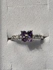 Estate  - Purple Stone - Floral Dainty Fashion Ring - Sz 7 - Item 448 — photo 1