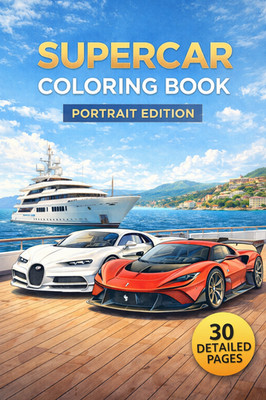 Supercars Coloring Book 30 Images for printing Digital A4 Portrait pdf