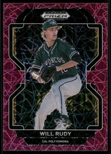 2022 Panini Prizm Draft Picks Prizms Neon Pink Velocity #162 Will Rudy - BB