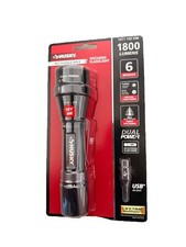 Husky 1800 Lumens Dual Power LED Rechargeable Tactical Focusing Flashlight