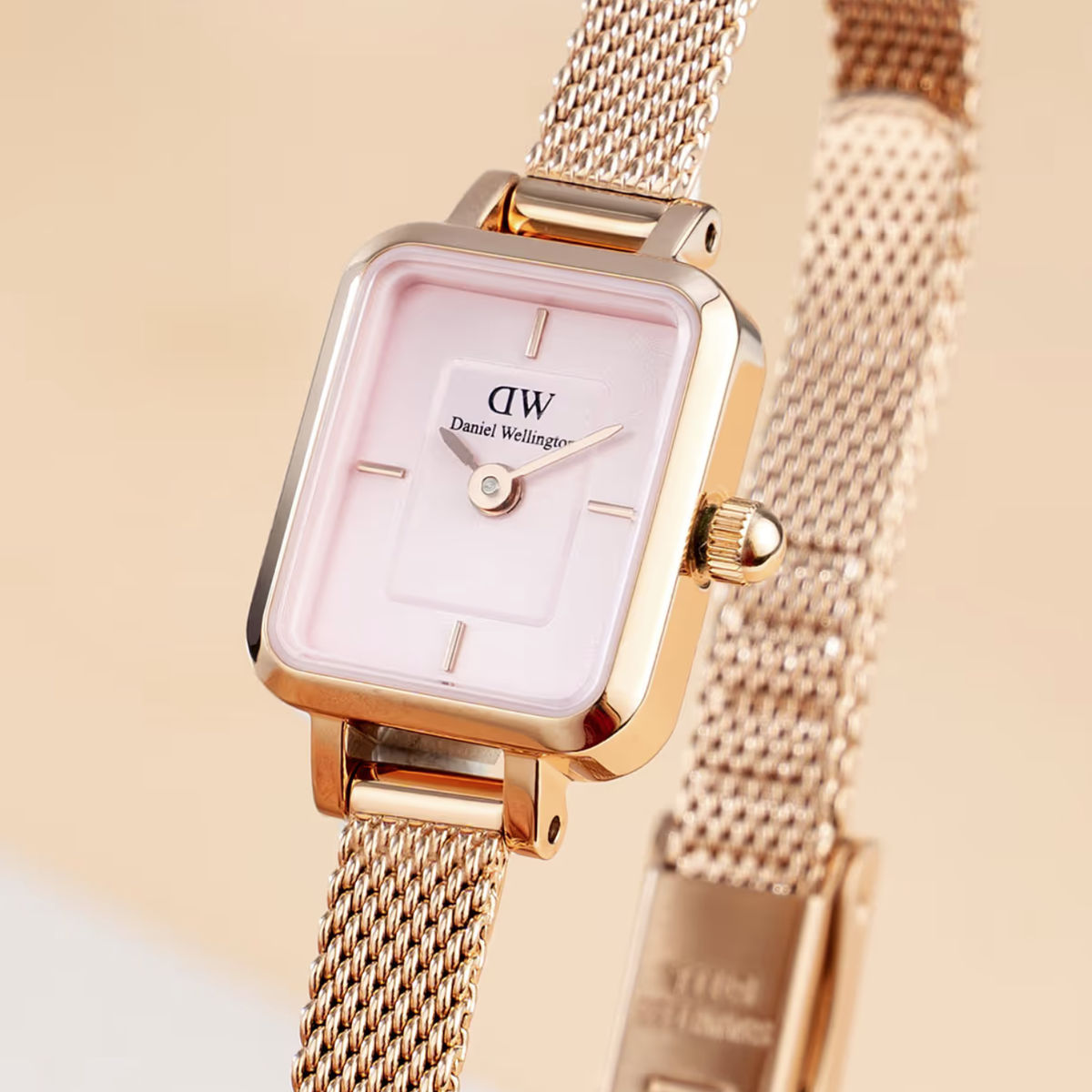 Quadro Pressed Melrose Rose Gold Quadro - Square watch for women