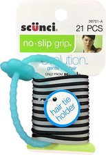 Scunci No-Slip Grip Gel Evolution Ponytailers with Holder21-Pieces per Pack1-P