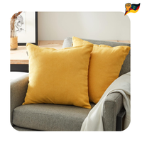 Kissenbezug Chenille 45X45 Cm Gelb 2Er Set Deko Wohnzimmer