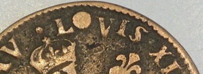 KING LOUIS XIV 6 DENIERS  dits ARDENNES 1712 aix en proven   (circula louisiane)