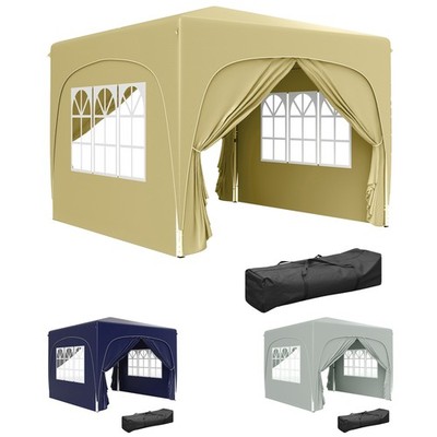Pavillon 3x3m, wasserabweisend Stabil Winterfest Pop-up Faltpavillon, UV Schutz