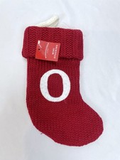 New Wondershop Red Mini 8  Christmas Knit Stocking Initial Letter  O  