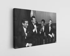 Rat Pack Era Black And White Canvas Print Classic Lounge Wall Art