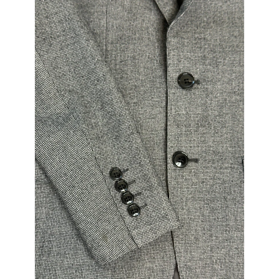 Blazer Cardeliano Niño Gris Pata de Gallo Lana Botones Bolsillos Fiesta Formal 16S Foto 4 de 4