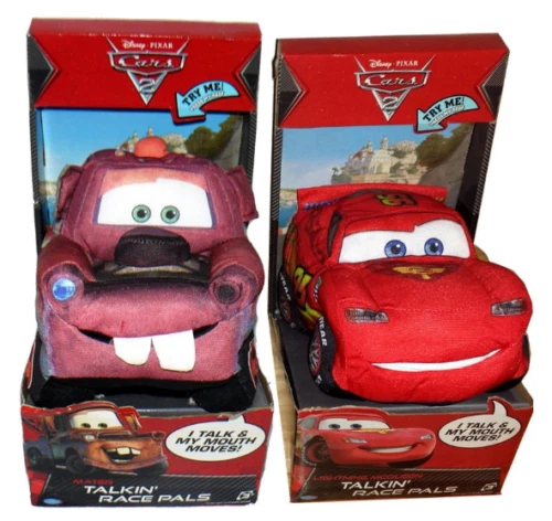 1PC Disney CARS 2 Talking Race Pals Lighting McQueen or Mater Stuffed Plush Toy
