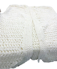 KNITTED VEST Cream / Ivory Handmade Knitted Chunky Open Sweater Vest Size S/M