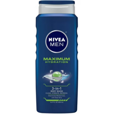 2-Pack Nivea Men Maximum Hydration 3in1 Body Wash with Aloe Vera 16.9 fl oz New