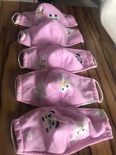 Set Of 5 Fabric Face Masks- 3 Layers, Washable