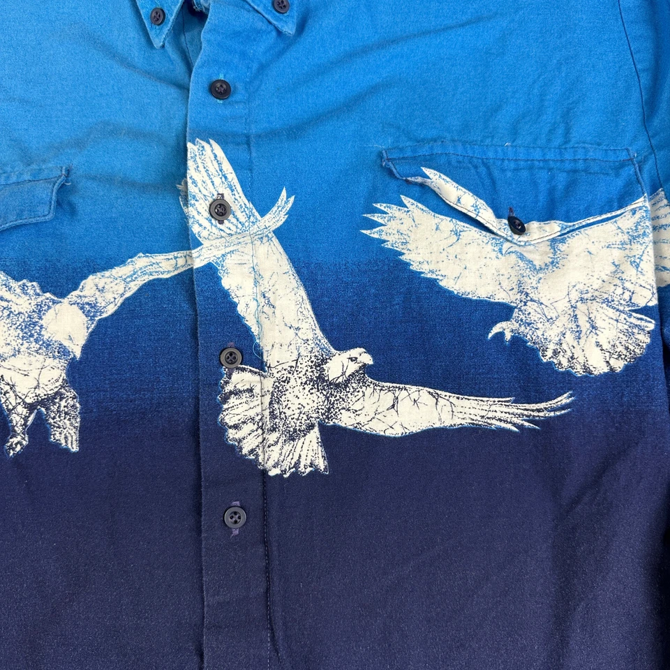 Camisa De Colección Roper Western Para Hombres Grande Azul Abotonada Manga Larga Águila Envolvente Foto 2 de 4
