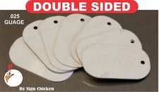 White Aluminum Dye Sublimation Dog Tag Blanks -  DOUBLE SIDED - 50 PIECE LOT