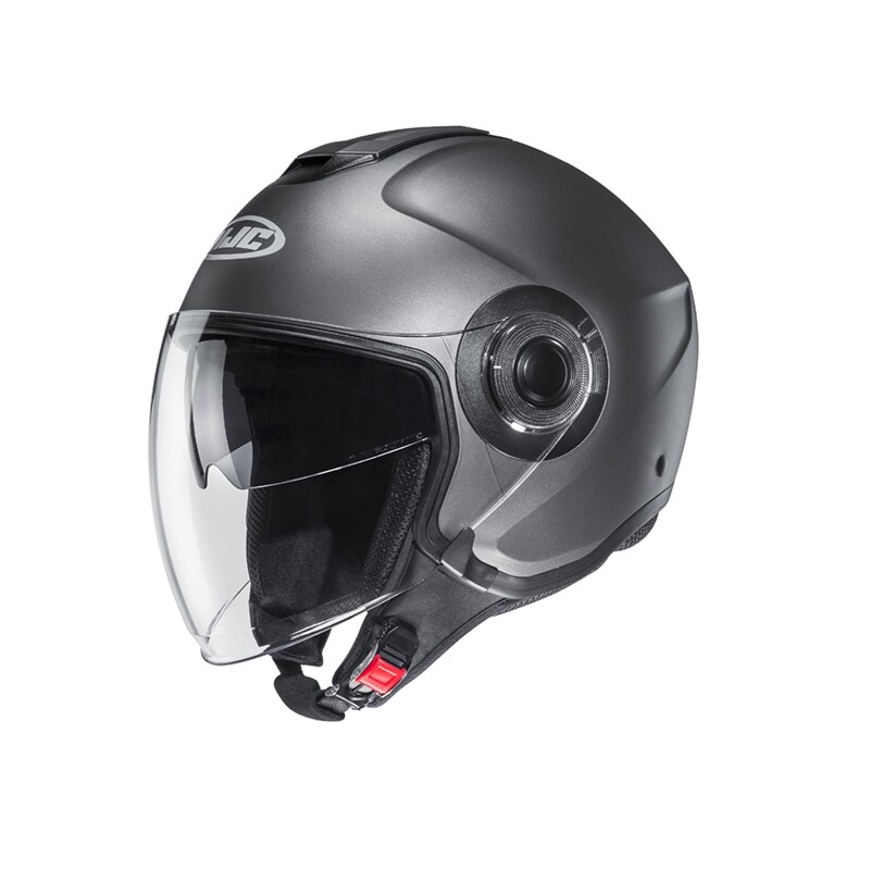 CASCO HELMET MOTO DEMI JET HJC I40 SEMI FLAT TITANIUM TITANIO TAGLIA S