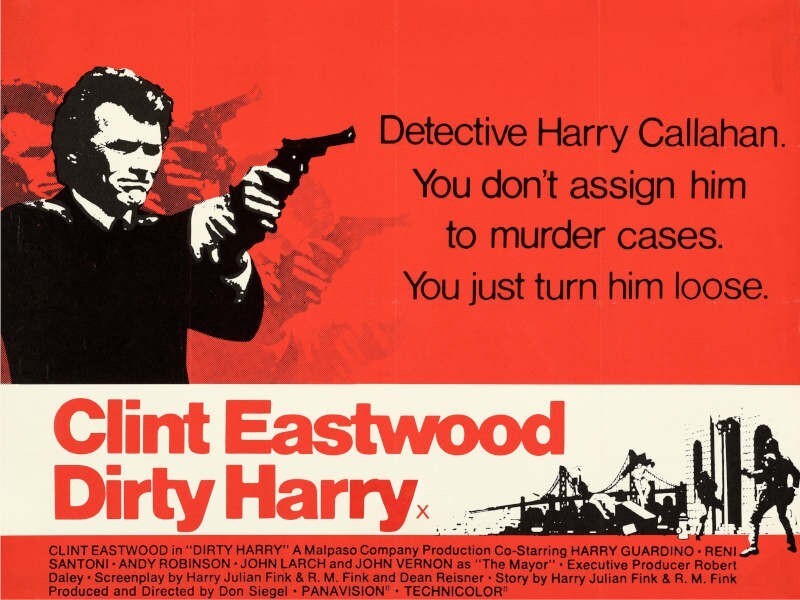 T-shirt Dirty Harry Vintage Poster USA - Neuf Avec étiquettes, 100% Coton