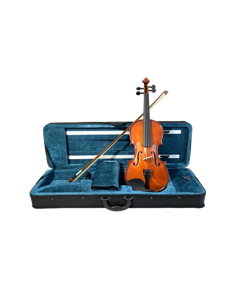 Caraya Wooden Violin Set-All Size w/Stand,Foam Case,Bow,String,Rosin,Collimators - Image 2 of 4