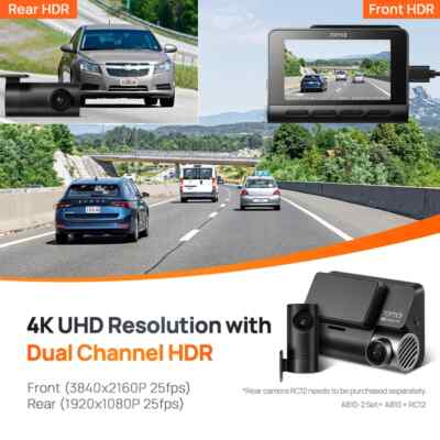 Dash Cam A810 150°FOV 3840*2160 HDR 60FPS AI Motion Detection ADAS Built-in GPS