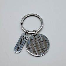 Thank You Silvertone Keychain Proud of Work You Do Difference You Make Purse Fob