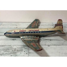 Yonezawa COMET JTELINER Tin Toy Jet Airplane Vintage Japan Made Scratches Dirt