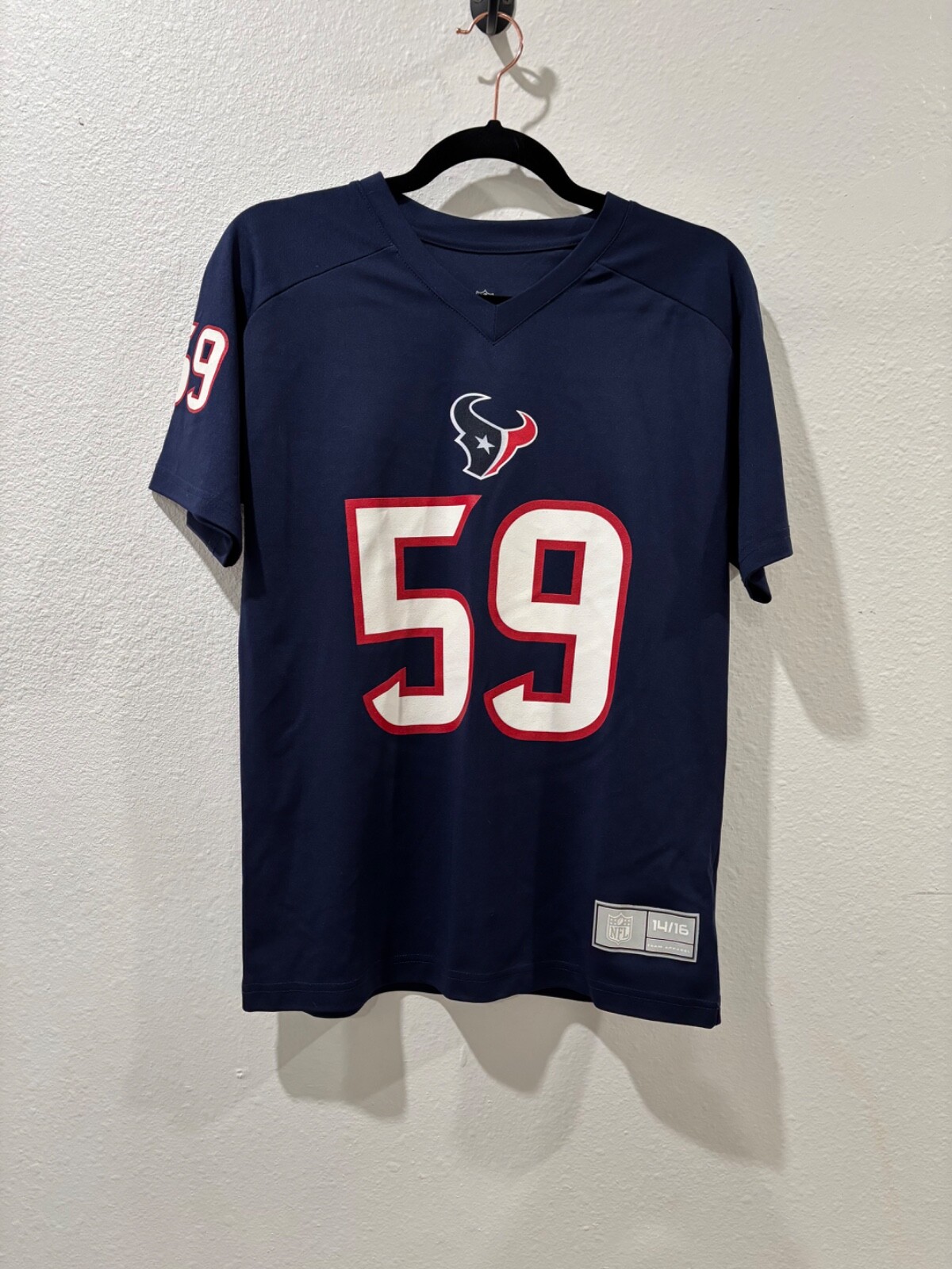 Houston Texans Jersey NFL Youth 14/16 Whitney Mercilus #59 On Field NFL Blue