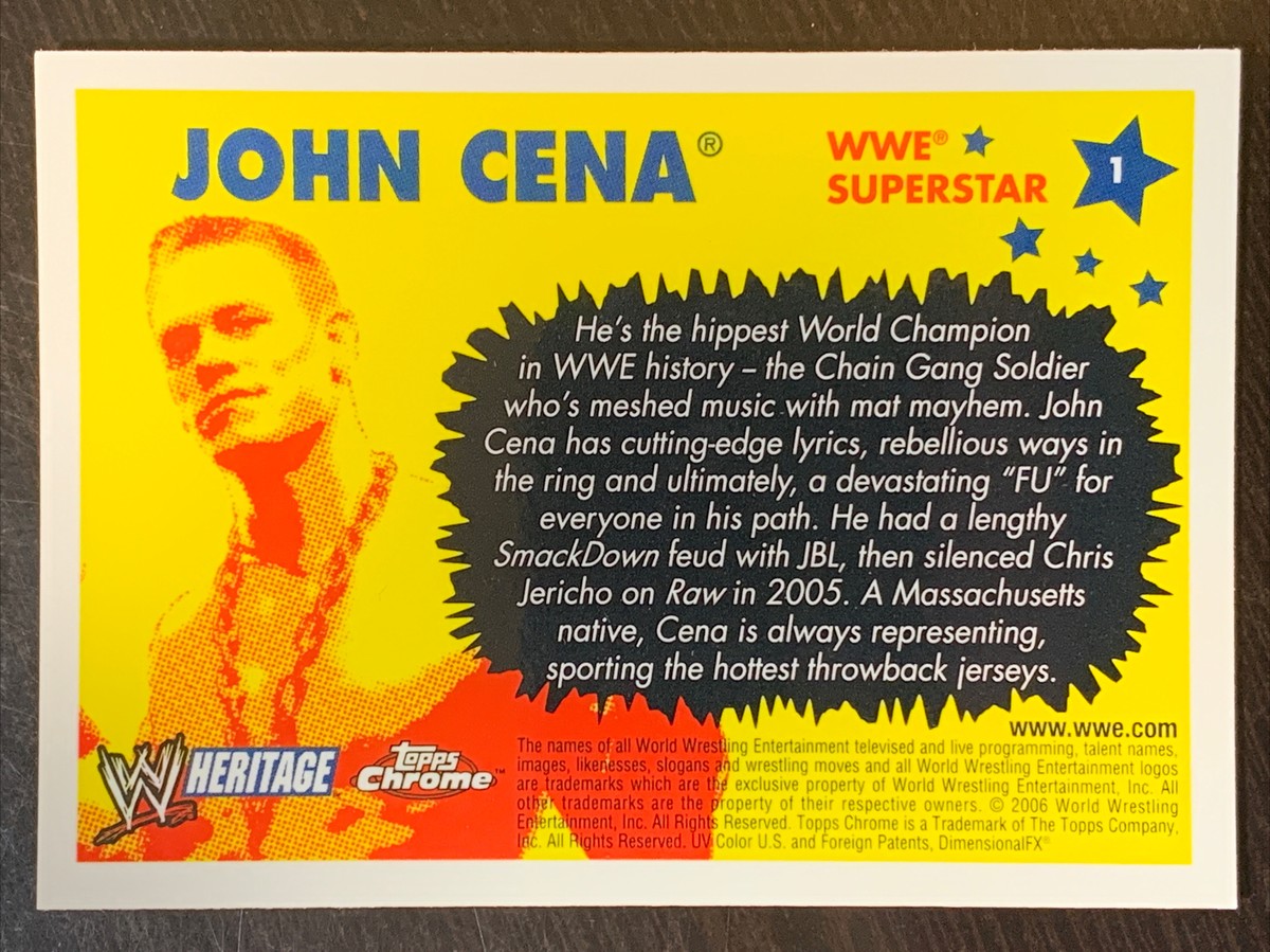 2006 Topps WWE Heritage Chrome, John Cena, Card #1, WWE Superstar