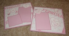 Valentine February 14th Love  Two-Page 8x8 Premade Scrapbook Pages