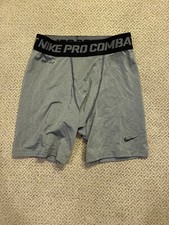 Boys Nike Compression Spandex Shorts Gray Small S