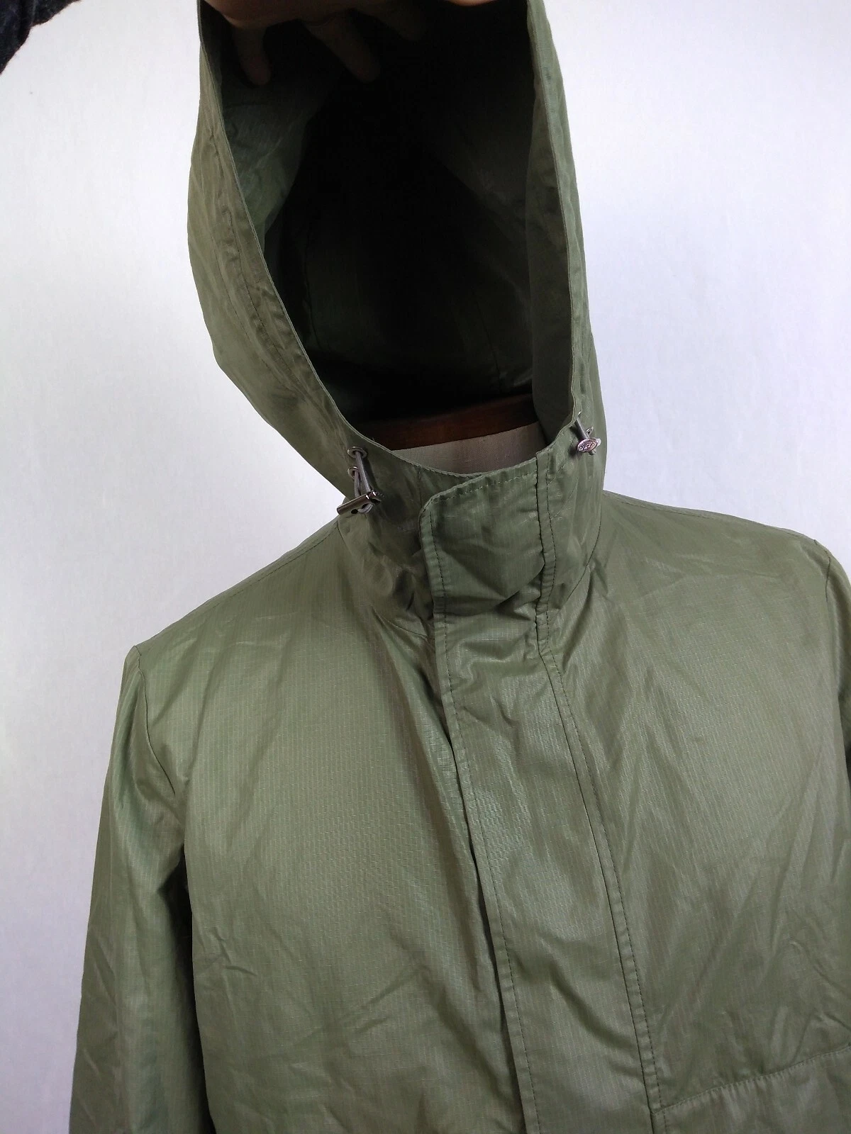 GUCCI PARKA CLASSICO LOGO BOTTONI A PRESSIONE GIACCA A VENTO CON CAPPUCCIO VERDE ROSSO UOMO 50