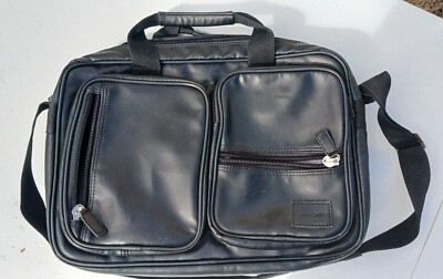 SAMSONITE 938065 Luggage Black Briefcase Case Laptop Leather Soft Carry On 17''.